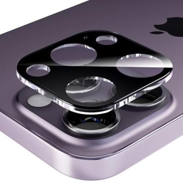 Imagem de GANGANPRO Compatível com Xiaomi 14T Pro, protetor de lente de câmera, resistente a arranhões, capa de proteção de lente de câmera temperada HD tudo-em-um, fácil de instalar - Preto