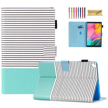 Imagem de Capa SM-T510 para Samsung Galaxy Tab A 10.1 2019, capa magnética protetora de couro premium Dteck Slim Fit com compartimentos para cartões para Samsung Tab A de 10,1 polegadas SM-T510/T515, listras