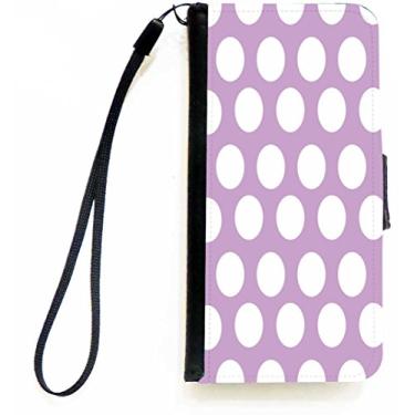 Imagem de Rikki Knight Capa carteira flip de bolinhas roxas para iPhone 5c da Apple com aba magnética
