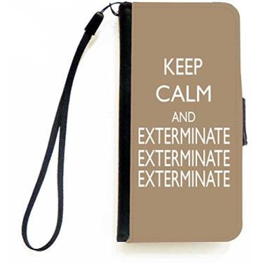 Imagem de Rikki Knight Keep Calm and Exterminate SM Brown Color Flip Carteira iPhone Case com aba magnética para Apple iPhone 5c