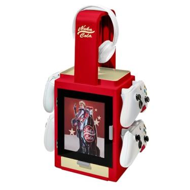Imagem de Numskull Cacifo oficial Fallout Nuka Cola LED para jogos, suporte de controle e suporte de fone de ouvido para PS4/PS5 e Xbox Series X|S - várias configurações de iluminação LED - Mercadoria oficial