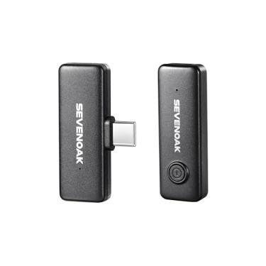 Imagem de Sevenoak Microfone Lavalier sem fio para telefone Android USB-C Plug Play Tipo-C para iPhone 15 Cancelamento de ruído Compacto sem fio Clip on Mic para gravação de vídeo transmissão ao vivo Podcasting
