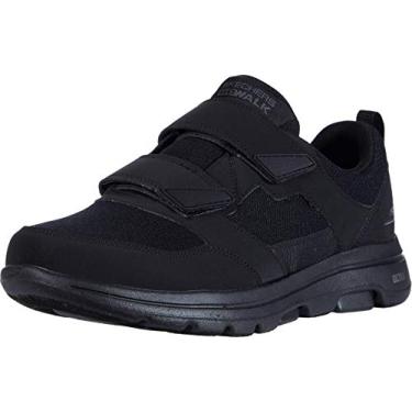 Imagem de Skechers GOwalk 5 Wistful Tênis de caminhada masculino atlético com velcro e espuma resfriada a ar, Preto, 12