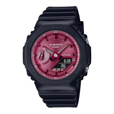 Imagem de Casio Relógio feminino GMA-S2100RB-1A 42,90 x 11,20 mm G-Shock analógico digital resina mostrador vinho quartzo 200 m, Preto, Clássico