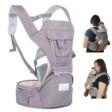 Imagem de Canguru Carregador Bebe Criança Deitado Sentado Passeio Viagem Bolso Alça Ajustavel  Ergonomica Suporte Resistente Seguro Confortavel