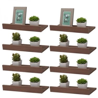 Imagem de Kit 8 Prateleiras Porta Quadros 60 X 10cm Suporte Invisível