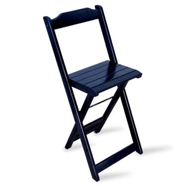 Imagem de Cadeira Bistro Dobravel Madeira Preta - Tarimata - Cor: Preto