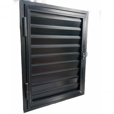 Imagem de Portinhola 1 Folha Esquadrias Brasil 50x50 Preto Esquerdo [f123]