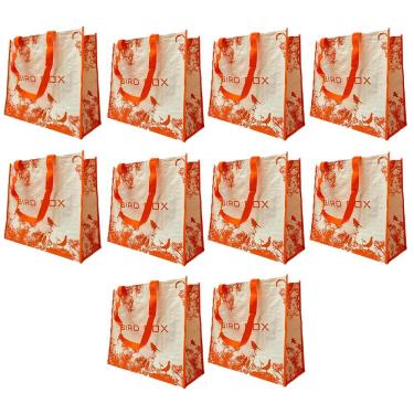 Imagem de Bolsa Sacola De Ombro Ecobag Kit 10 Uni Reutilizavel Compras Mercado Dobravel Retornavel