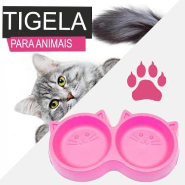 Imagem de Comedouro P/ Gato Cachorro Pet Duplo 2 Potes - Generico