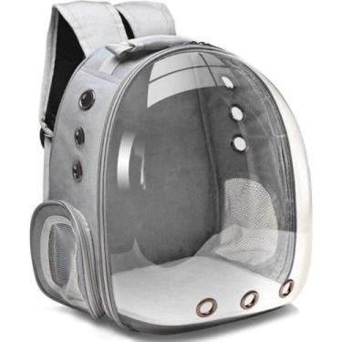Imagem de Mochila Pet Visão Panorâmica Astronauta Dog Gato Cão - Cinza - Mhr