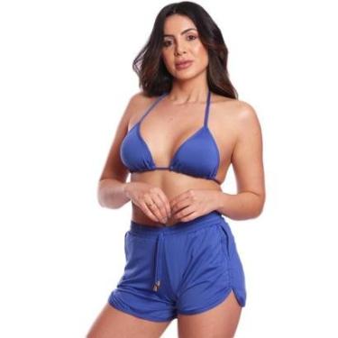 Imagem de Triquini Conjunto Bombom Largo + Short Verão Praia-Feminino