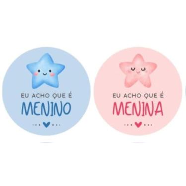 Imagem de 50 Adesivos Chá Revelação, Chá De Bebê Várias Opções F:206 (Modelo 2)