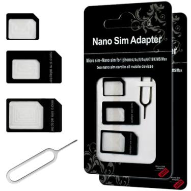 Imagem de Granvela Pacote Com 2 Adaptadores Para Cartão Nano Sim, Kit Conversor Micro Sim/Padrão Pino De Ejeção Bandeja Iphone, Smartphones Android E Dispositivos Hotspot Mifi.