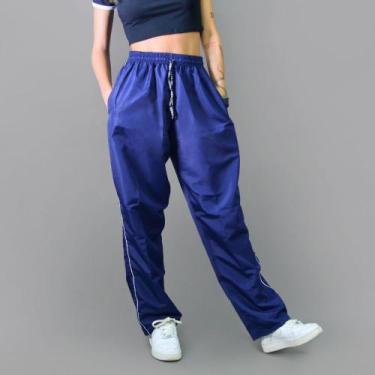 Imagem de Calça Essencial Streetstyle Reta Larga de Tactel com Cordão na Cintura