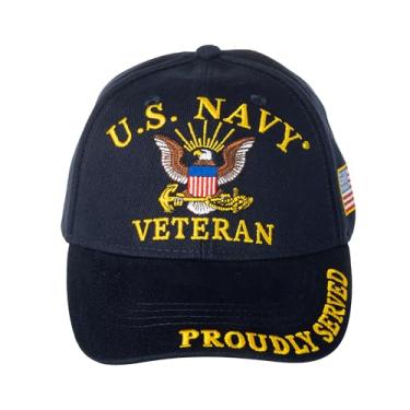 Imagem de Boné azul veterano da marinha dos Estados Unidos orgulhosamente servido USN, Azul, Tamanho nica