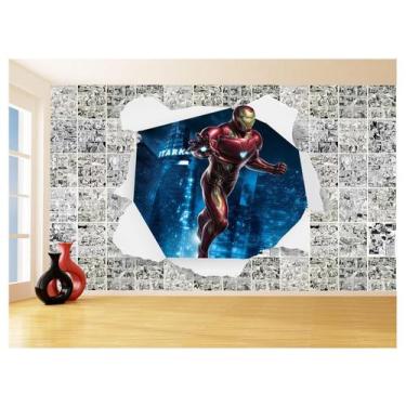 Imagem de Papel De Parede 3D Heróis Página Quadrinhos Hq 3,5M Nhma179 - Você Dec