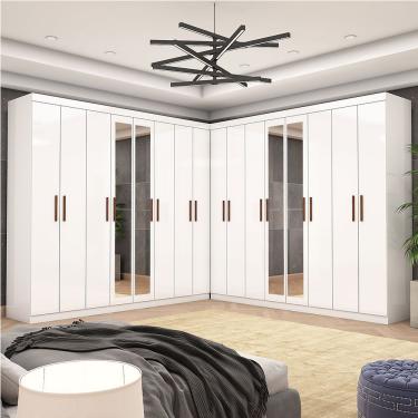 Imagem de Closet Casal Duplo Rubi Premium 16 Portas Plus 8 Gavetas Branco