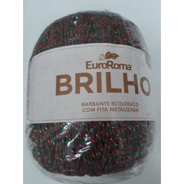 Imagem de Barbante com fita metalizada verde com vermelho - EuroRoma 