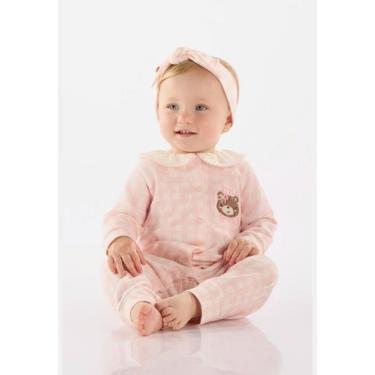 Imagem de Macacão para Bebê Menina em Suedine Comfy Up Baby, Rosa, PR