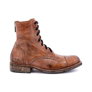 Imagem de BED|STÜ - Protégé - Bota masculina de couro envelhecido com cadarço - Bota curta de combate no tornozelo, Marrom rústico branco Bfs, 42