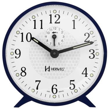 Imagem de Relógio Despertador Analógico Herweg Azul- 2220 011