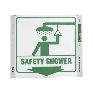 Imagem de ZING 2641 Placa de canto de segurança ecológica, chuveiro de segurança, 10Hx10W, plástico reciclado