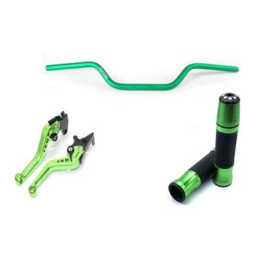 Imagem de Kit Guidão Esportivo 22mm Manopla Jupiter Manete Moto Tornado Falcon X