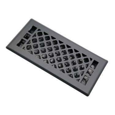 Imagem de Ventilação de ar preta Registro de piso resistente Ventilação de piso de aço caminhável 4x12 polegadas Registro de chão Fácil de ajustar Ventilação de piso Grelha de ventilação para casa