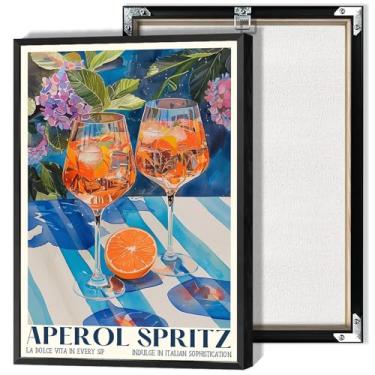 Imagem de Pôster na moda Aperols Spritz laranja italiano viagem coquetel arte de parede moderna verão coquetel bebidas impressão pintura para casa quarto dormitório bar carrinho decoração de parede 30,5 x 40,6