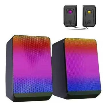 Imagem de Caixa de Som Gamer RGB 6W HiFi P2 3,5mm Controle de Volume Knup KP-RO8