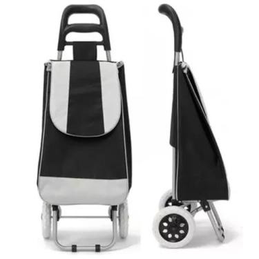 Imagem de Carrinho Dobrável de Feira Com Bolsa Aguenta 30Kg - Riberken