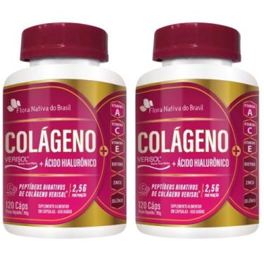 Imagem de KIT 2X Colágeno Verisol com Ácido Hialurônico 120 cápsulas - Flora Nat