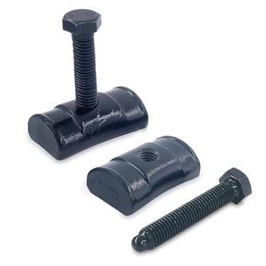 Imagem de MOXRUQ 2 conjuntos de porcas de bloco de ajuste de chave de barra de torção com parafusos, porcas de barra de torção ranhuradas substituir #11561233, para Chevy Silverado GMC Suburban Avalanche Tahoe