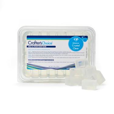 Imagem de Crafter's Choice Base de sabão premium para derreter e derramar glicerina para fazer sabão e projetos de artesanato DIY, bloco de 900 g (transparente)