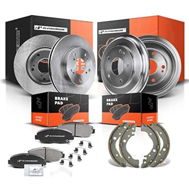 Imagem de A-Premium Kit De Discos Freio A Disco Ventilados Dianteiros + Sapatas Tambor Traseiras E Pastilhas Cerâmica Compatíveis Com Modelos Honda Selecionados - Civic 2012, 2013, 2014, 2015, L4 1.8L, Conjun