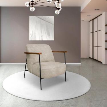 Imagem de Poltrona para Sala de Estar Elhiz Linho Boucle - Spezzia Decor