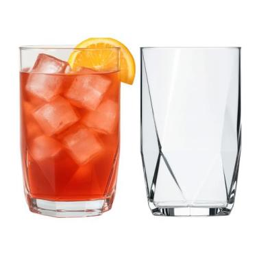 Imagem de Jogo Copos Topazio 360 Ml Nadir Vidro Suco Agua 2 Unidades - CRISTAR