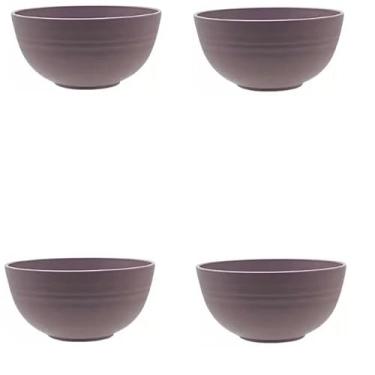 Imagem de Kit 4 Tigelas Bowl Bambu Ecológico Sobremesa Bowls Tigela Alimentos (Roxo Claro 12x6cm)
