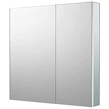 Imagem de Armário de remédios para banheiro com porta espelhada, armário de parede, armário de alumínio para pendurar, organizador de armário de medicamentos, 45 x 60 cm