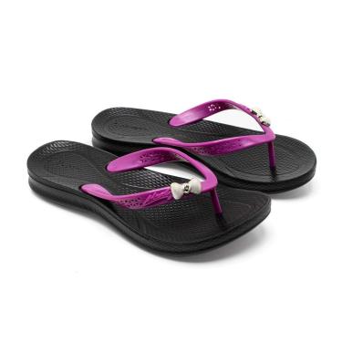 Imagem de Chinelo Ortopédico Massageia No Caminhar Detalhe Laço Metal Anabela-Feminino