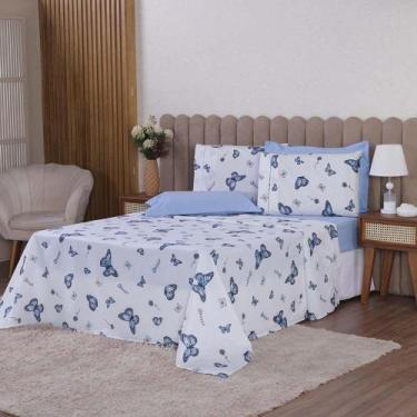 Imagem de Jogo De Lençol Beatriz Queen 4 Peças Percal 180 Fios 100% Algodão Pont