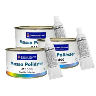 Imagem de 3 Massa Poliéster M3500 Sherwin-Williams 750 G com catalisador