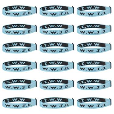 Imagem de Pmormyy 18 peças de pulseiras WWJD para mulheres e homens, pulseiras de presente em massa de Jesus Cristão, ajustável, What Would Jesus Do, Fibra de poliéster, Sem Pedra Preciosa