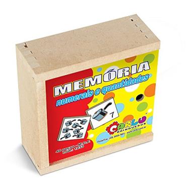 Imagem de Carlu Brinquedos - Numerais e Quantidades Jogo da Memória 40 Peças, 3+ Anos, Multicor, 1233