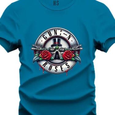 Imagem de Camiseta Personalizada do P ao G3 Guns N' Roses Fio 30.1 - Hs, Azul, P