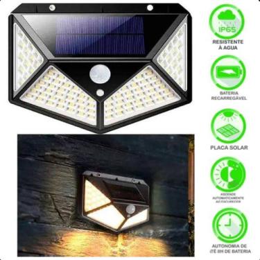 Imagem de Luminária Solar De Parede 100 Leds Sem Fio Potente - LIPPIN