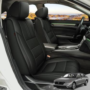 Imagem de TTX LIGHTING Capas de assento personalizadas para Honda Accord 2018-2025 conjunto completo de capas de assento de couro sintético compatível com airbag Waterpoof protetor de assento de carro preto