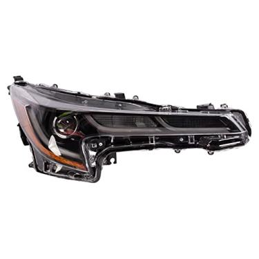 Imagem de TRQ Conjunto de farol lateral do passageiro compatível com Toyota Corolla Hatchback SE XSE 2019 sem faróis adaptáveis TO2503272