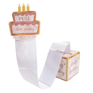 Imagem de Cofrinho de Aniversário, Removível Caixa de Presente para Dinheiro com 50 Sacos Plásticos Cartão Feliz Aniversário e Adesivos Numéricos Faça Você Mesmo para Meninos Meninas (Rosa)